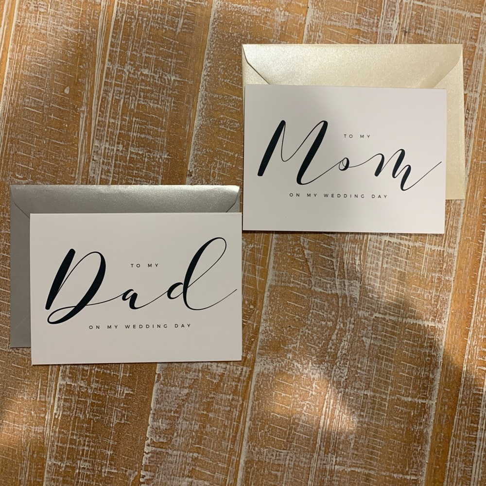 Mom and dad wedding day cards